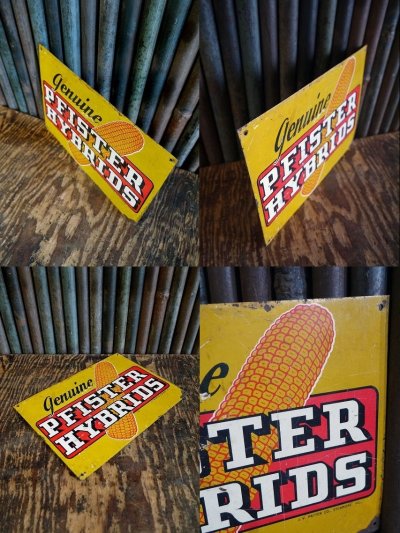 画像1: ビンテージ　PFISTER　HYBRIDS　メタル看板