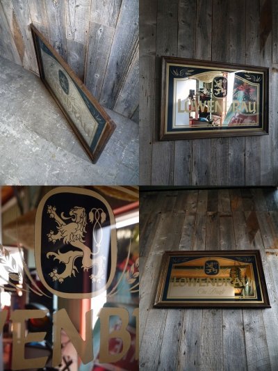 画像1: ビンテージ　LOWENBRAU　大型パブミラー　B
