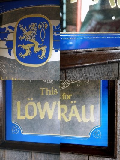 画像1: ビンテージ　LOWENBRAU　大型パブミラー　A