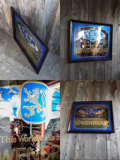 画像2: ビンテージ　LOWENBRAU　大型パブミラー　A