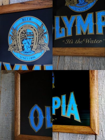 画像1: ビンテージ OLYMPIA パブミラー