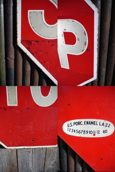 画像2: ビンテージ　STOP　ホーローロードサイン　B