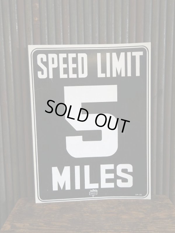 画像1: ビンテージ　SPEED　LIMIT　５　サイン　 (1)