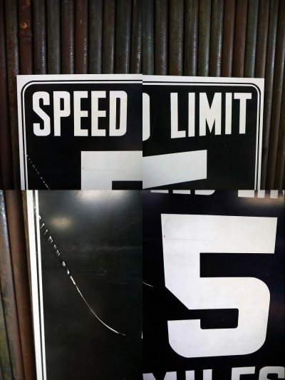 画像1: ビンテージ　SPEED　LIMIT　５　サイン　B