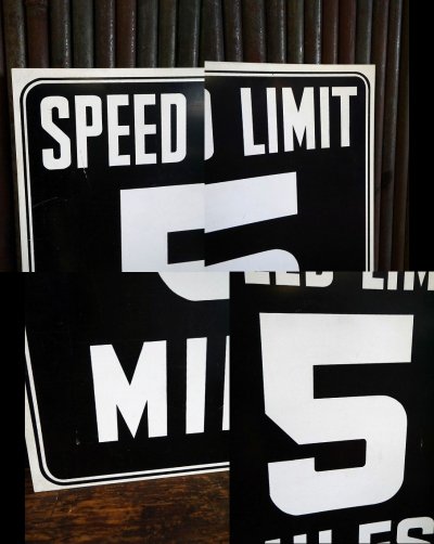 画像1: ビンテージ　SPEED　LIMIT　５　サイン　