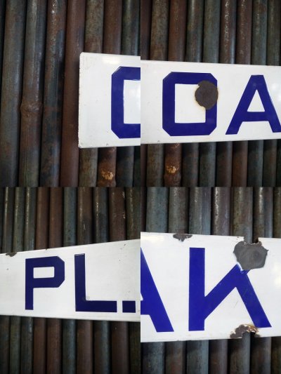 画像1: ビンテージ OAK PL. ホーローストリートサイン