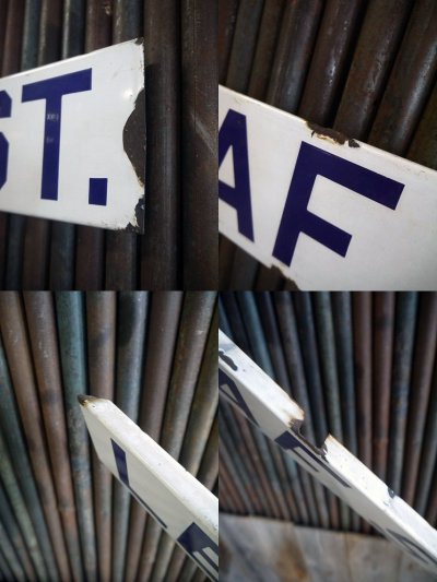 画像2: ビンテージ LEAF ST. ホーローストリートサイン