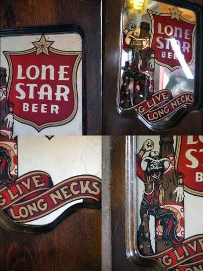 画像1: ビンテージ　LONE　STAR　BEER　パブミラー