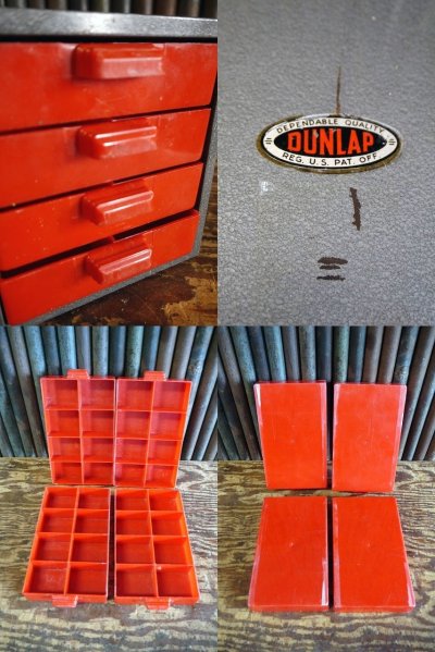 画像2: ビンテージ　DANLAP　ミニメタルパーツキャビネット　