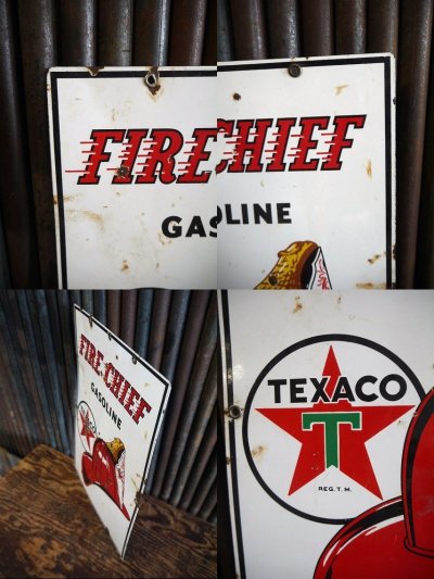 画像1: ビンテージ　TEXACO　ホーロー看板