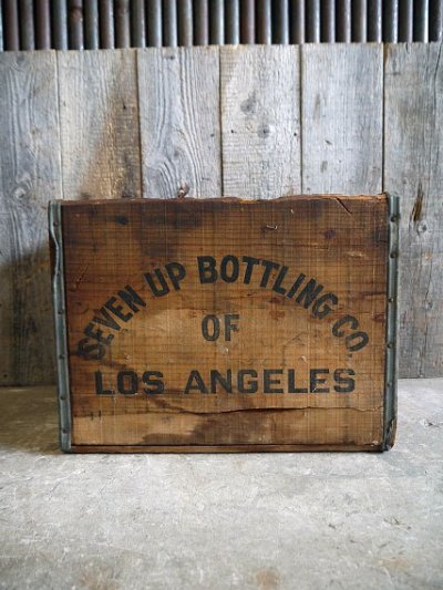 画像1: ビンテージ　７up　ウッドボックス　C