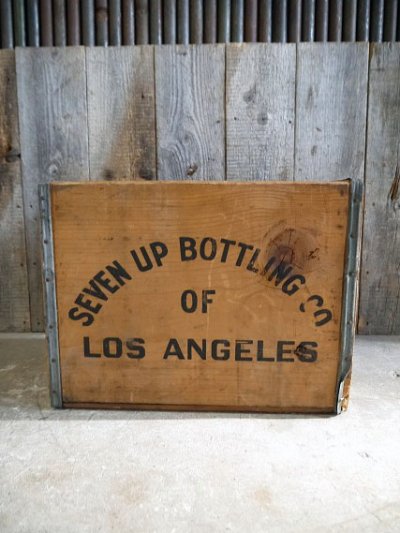 画像1: ビンテージ 7up ウッドボックス D