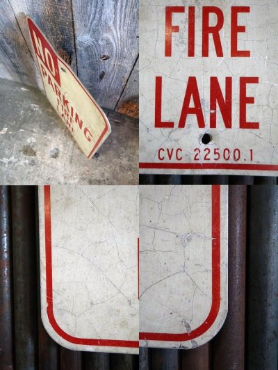 画像2: ビンテージ　NO　PARKING　FIRE　LANE　ロードサイン　