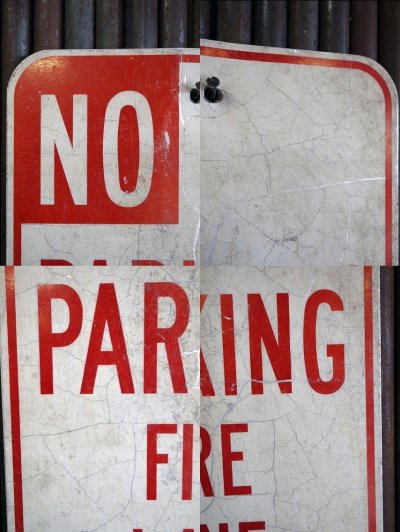 画像1: ビンテージ　NO　PARKING　FIRE　LANE　ロードサイン　