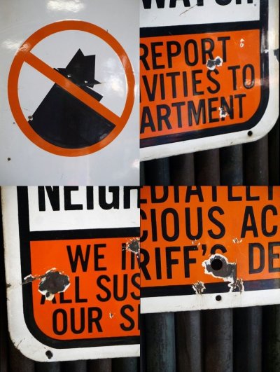 画像2: ビンテージ　WARNINNG　NEIGHBORHOOD　WACTH　ホーローサイン