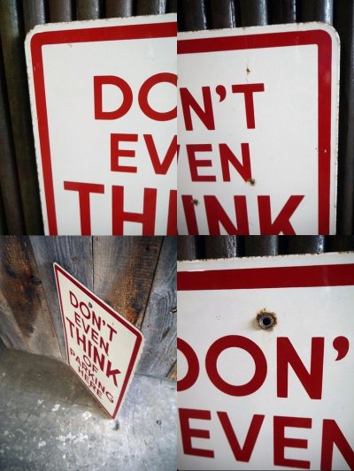 画像1: ビンテージ　DONT　EVEN　THINK　ホーローロードサイン　