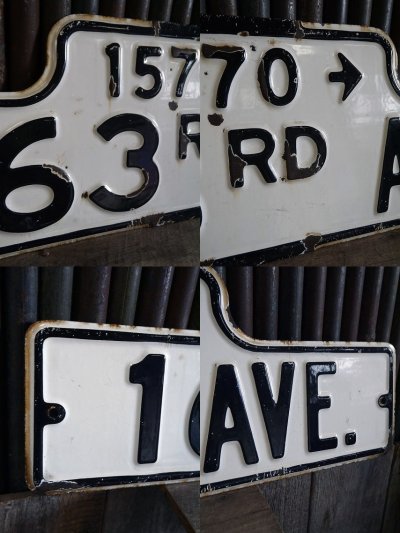 画像1: ビンテージ　１６３　RD　AVE　ホーローストリートサイン