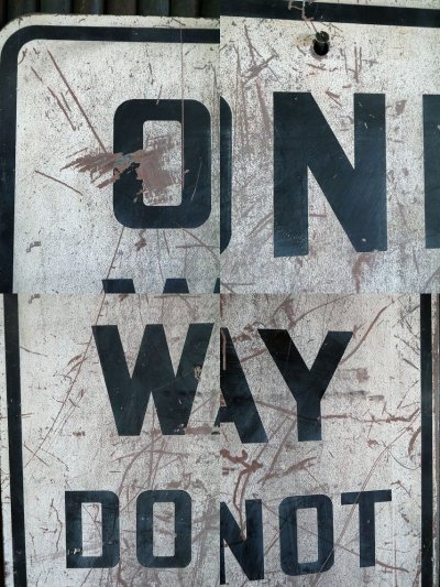 画像2: ビンテージ　ONE　WAY　DO　NOT　ENTER　メタルサイン