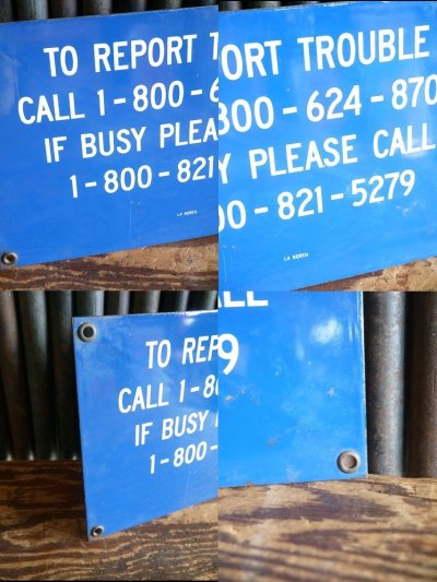 画像2: ビンテージ　TO　REPORT　TROUBLE　CALL　　ホーローサイン　