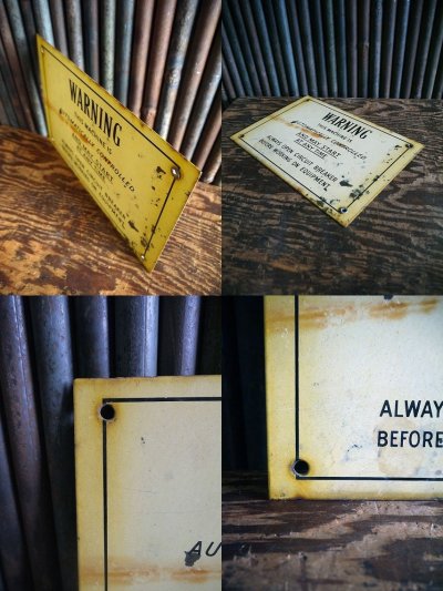 画像1: ビンテージ　WARNINNG　ホーローサイン　