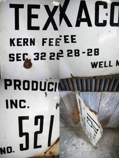 画像1: ビンテージ 　TEXACO　PRODUCING　ホーローサイン　