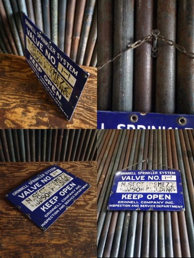 画像2: ビンテージ　GRINNELL　SPRINKLER　SYSTEM　ホーローサイン