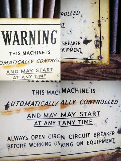 画像2: ビンテージ　WARNINNG　ホーローサイン　