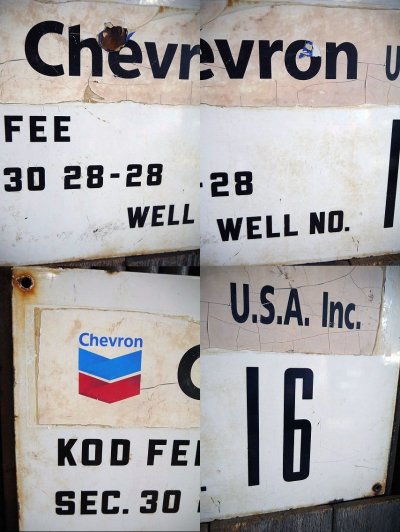 画像1: ビンテージ 　Chevron(TEXACO)　ホーローサイン　