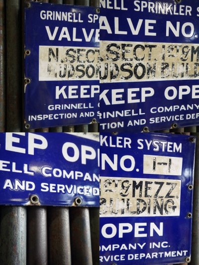 画像1: ビンテージ　GRINNELL　SPRINKLER　SYSTEM　ホーローサイン