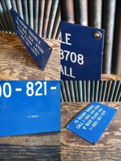 画像1: ビンテージ　TO　REPORT　TROUBLE　CALL　　ホーローサイン　