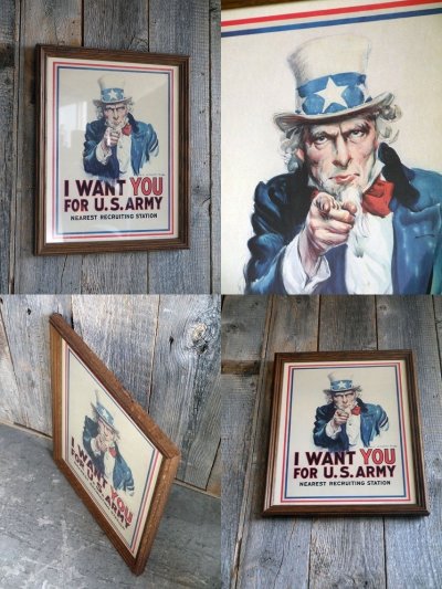 画像1: ビンテージ　Ｉ　WANT　YOU　FOR　U.S.　ARMY　壁掛け