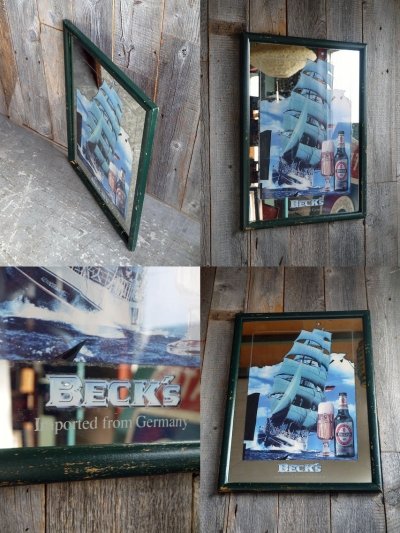 画像2: ビンテージ BECK'S パブミラー