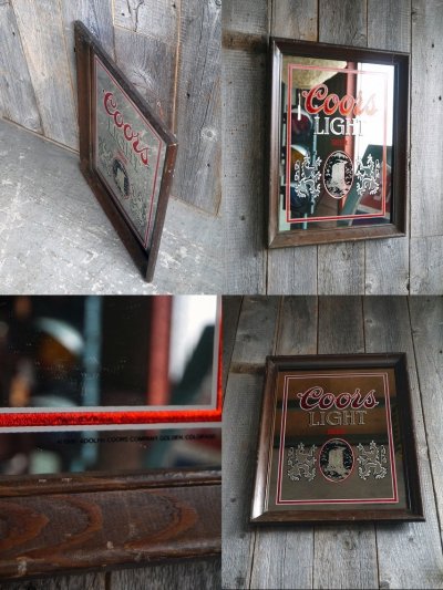 画像1: ビンテージ　Coors　Light　BEER　パブミラー　