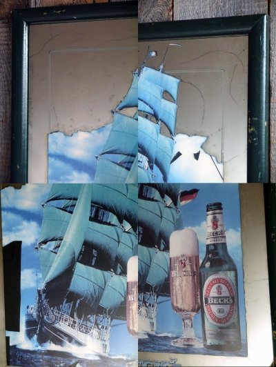 画像1: ビンテージ BECK'S パブミラー