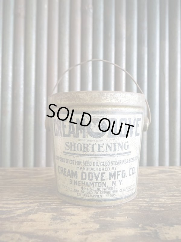 画像1: ビンテージ　CREAM　DOVE　SHORTENING　ミニバケツ (1)