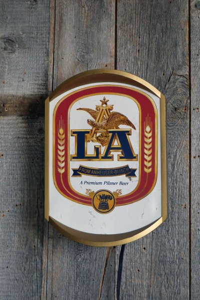 画像1: ビンテージ　L.A　BEER　ライトサイン