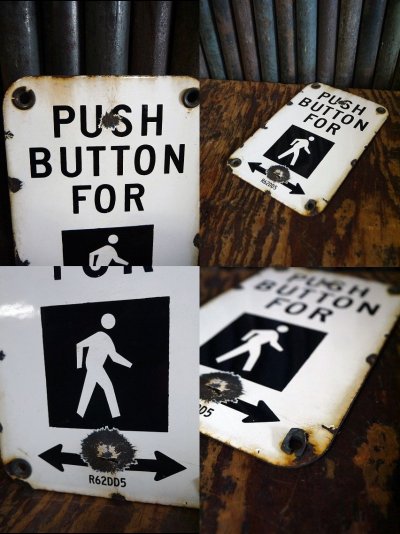 画像2: ビンテージ　PUSH　BUTTON　FOR　ミニサイン