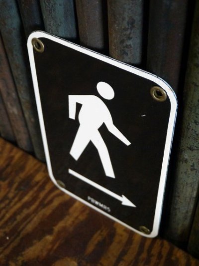 画像1: ビンテージ　Cross Street Push Button　ミニサイン