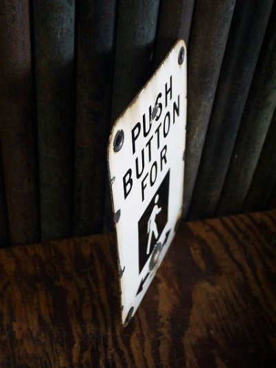 画像1: ビンテージ　PUSH　BUTTON　FOR　ミニサイン