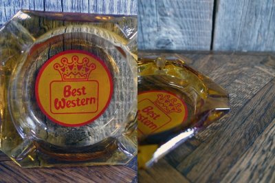 画像1: ビンテージ　Best　Western　ガラス灰皿　