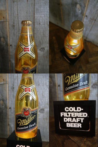 画像1: ビンテージ　Miller　Genuine　Draft　ライトサイン