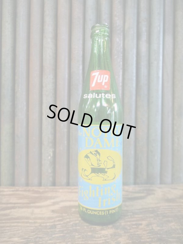 画像1: ビンテージ　７UP　×　NOTRE　DAME　ボトル瓶　 (1)