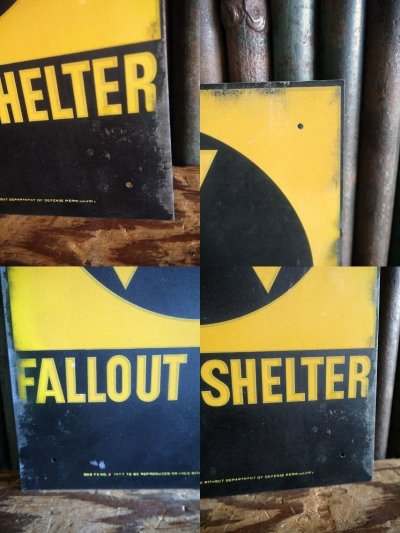 画像2: ビンテージ　D.STOCK　FALLOUT　SHELTER　看板　B