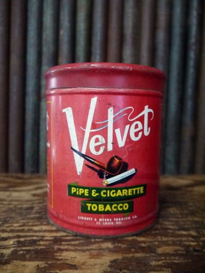 画像1: ビンテージ　Velvet 　PIPE＆CIGARETTE TOBACCO缶　B