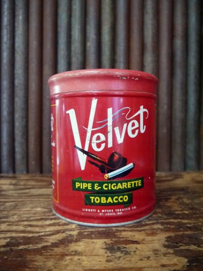 画像1: ビンテージ Velvet PIPE&CIGARETTE TOBACCO缶 A
