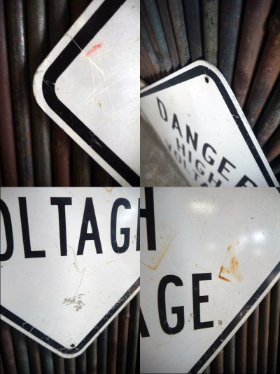 画像1: ビンテージ　DANGER　HIGH　VOLTAGE　ロードサイン