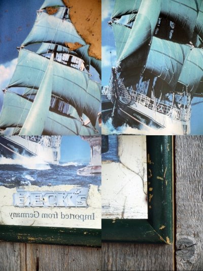 画像1: ビンテージ　BECK'S　パブミラー　