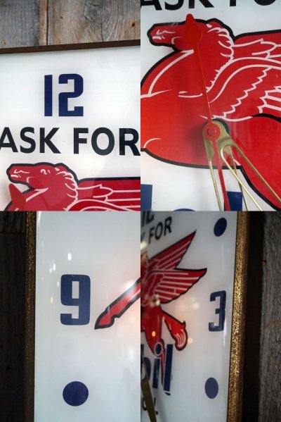 画像2: ビンテージ　Mobil　MOTOR　OIL　ライトサインクロック