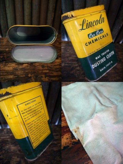 画像2: ビンテージ Lincoln DUSTING CLOTH缶