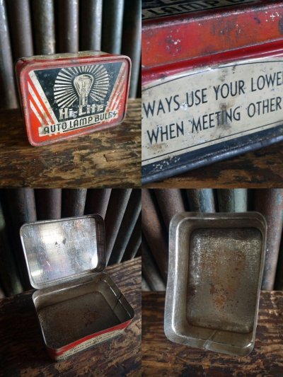 画像1: ビンテージ　Hi₋Lite　AUTO　LAMP　BULBS　ブリキケース 　